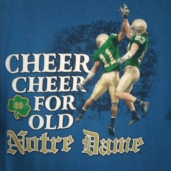 Vintage Notre Dame Football T-shirt, Large, Blue, Adidas - Picture 1 of 9
